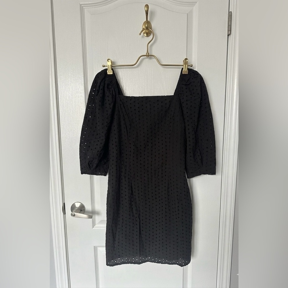 Suzy Shier Black Eyelet Mini Dress - Picture 2 of 2